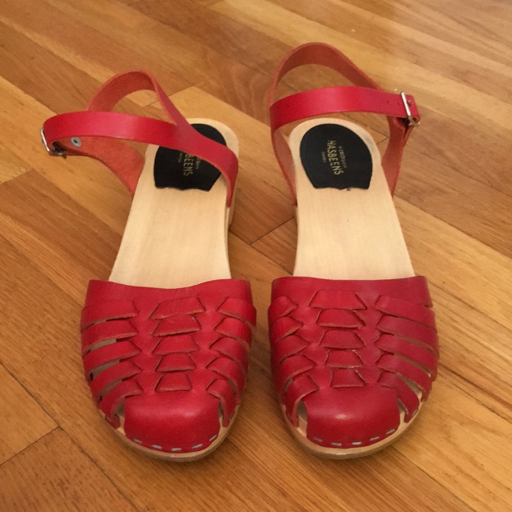 Swedish Hasbeens Red Clogs